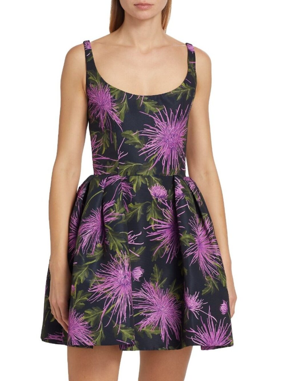 $3690 Oscar De La Renta Womens Chrysanthemum Faille Sleeveless Mini Dress Size 2